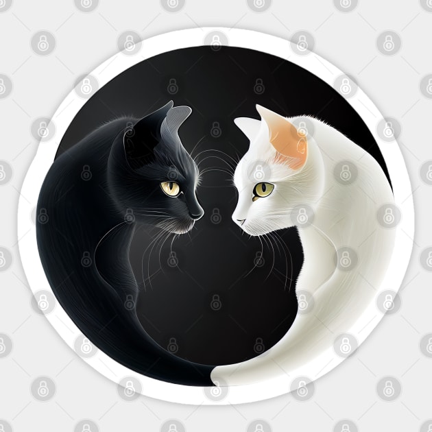 Two cats in love Sticker by ArgonArtist